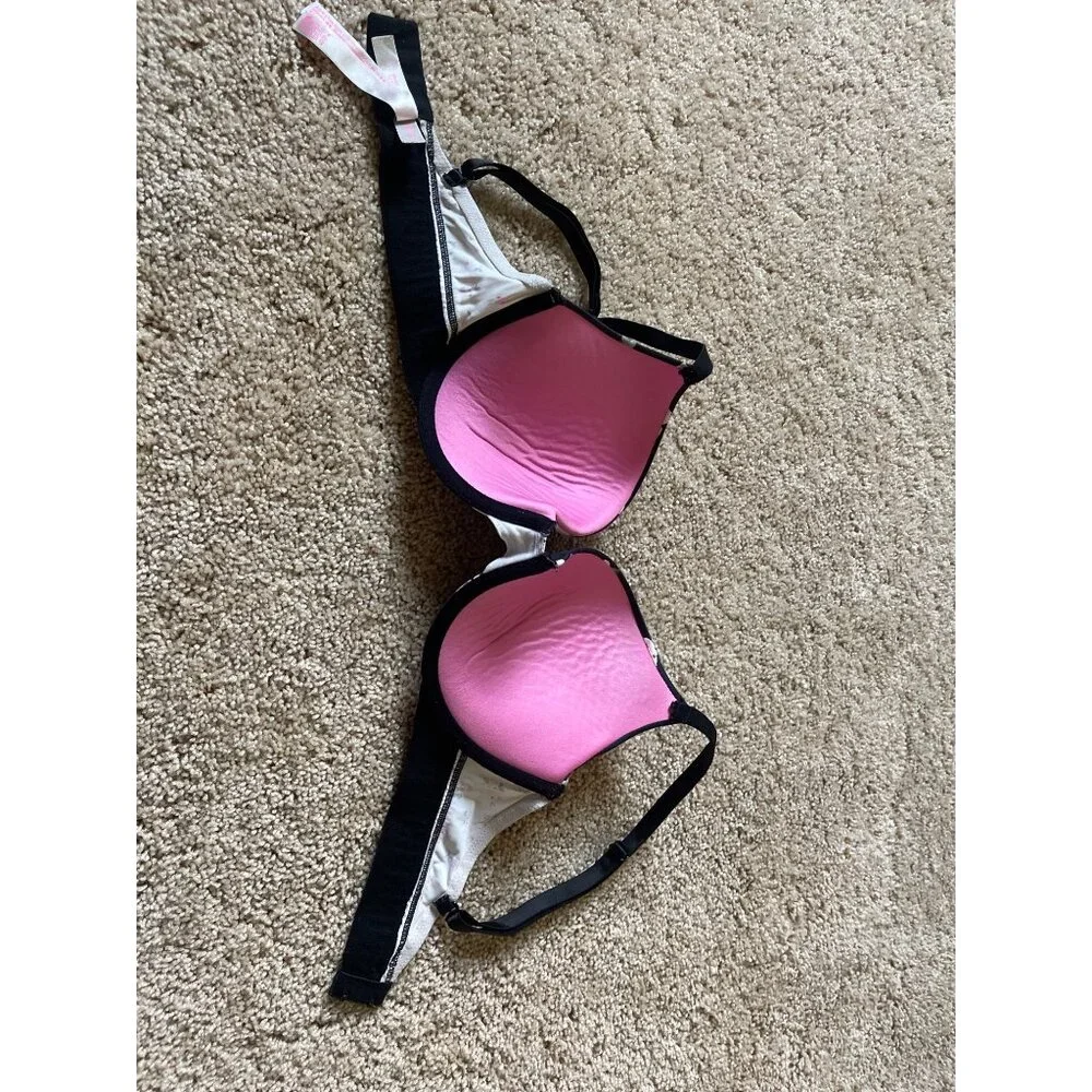 Victoria's Secret PINK Wear Everywhere Push Up‎ Bra Size 36D Sexy Angel Lingerie